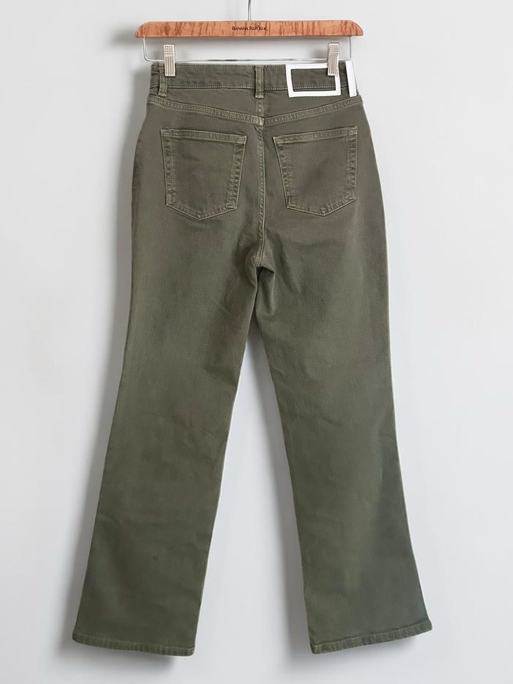 La Ligne Sage Green Meredith High-Rise Cropped Flare Jeans Sz 24 - Picture 3 of 10